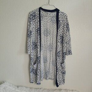 CABI 664 Charlotte Robe Navy Blue and White *NO BELT* M
